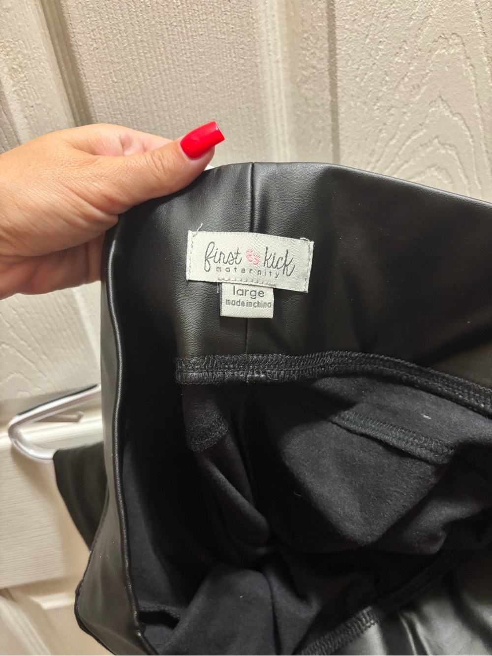 First Kick Black Faux Leather pants